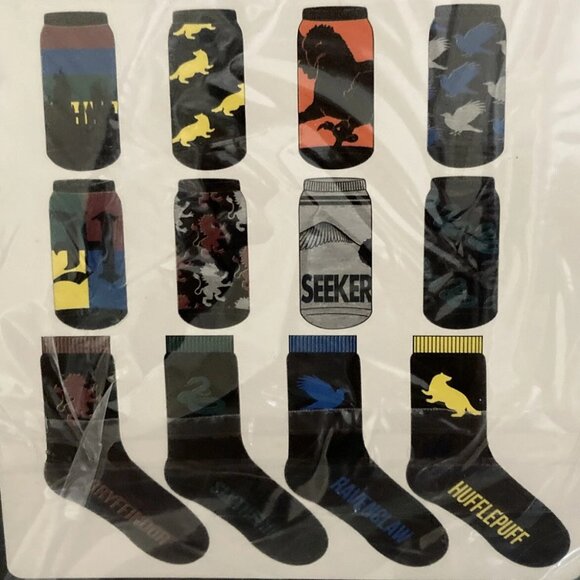 Men's 12 Days of Socks - Harry Potter Hogwarts Witchcraft and Wizardary NWT - Picture 2 of 3